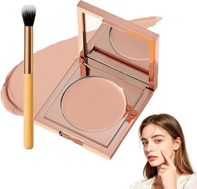 CC Crema Concealer Dermocosmetica per Cerchi Scuri, con Spazzola, 3 Tonalità, 1 Unità | Concealer Matto a Lunga Durata per Cerchi Scuri
