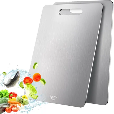 2 Pack Titanium Cutting Board - Food Grade