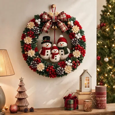 3D Christmas Fabric Poke Wreath DIY Craft Kit