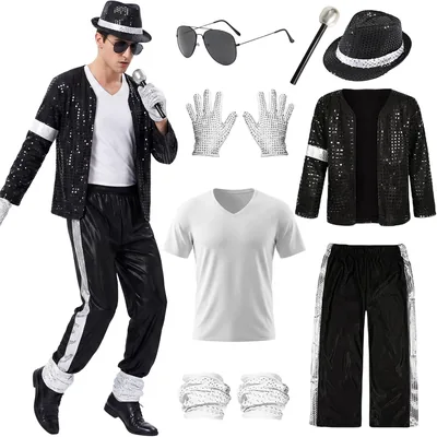 GEMAKA 80s Popstar Costume - Men's Halloween Outfit