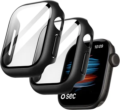 JETech Case + Screen Protector for Apple Watch Series 8 45mm, Black
