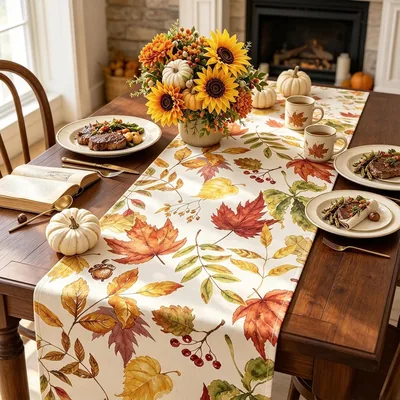 NEOXMERIA Camino de Mesa de Calabazas 33x183 cm - Mantel Decorativo para Halloween y Otoño - Terciopelo de Poliéster Suave
