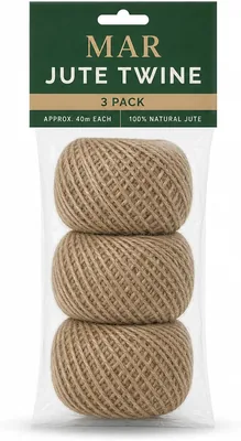 MAR Garden Twine 3 Pack Natural Jute String 40m