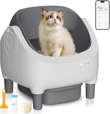 Arenero para Gato KONITILL Autolimpiable con Tapa y Control por App - Sensores de Seguridad
