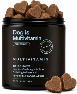 Dog is Daily Multivitamin for Itch Relief, Advanced Skin & Coat Support | Contain Chondroitin Probio