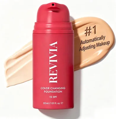 Base de Maquillaje Revivia Coreana, Fundación de Maquillaje con SPF 15 - 1 oz | Revivia, Cobertura Media y Adaptable al Tonalidad