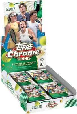 2026 Topps Chrome Tenis | Caja Hobby con 2 Tarjetas Chrome Autografiadas