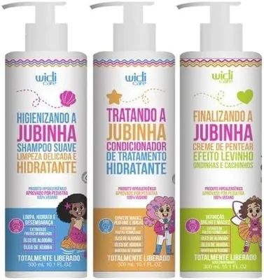 Kit Widi Care Jubinha - Shampoo + Condicionador + Creme Levinho 300ml (Cabelos Cacheados, Hipoalergênico)