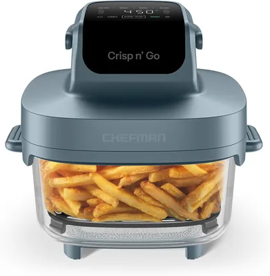 Sponsored Ad - Chefman Crisp n’ Go 4 Qt Glass Air Fryer, 4-in-1, PFAS-Free Bowl & Rack | Air Fry, Ba