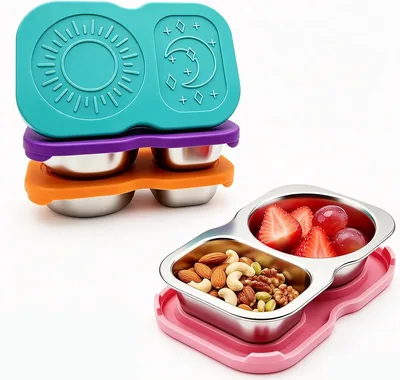 4 Pack Stainless Steel Snack Containers - 150ml