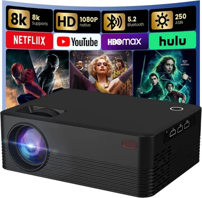 Smart Projector Wi-Fi Bluetooth Outdoor Home Movie - Best Deal