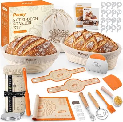 Panny Sourdough Starter Kit - Banneton Basket Gift Set
