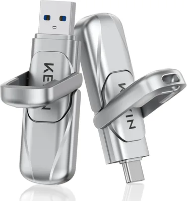 USB Type-C and USB-A Connectors USB 3.2 Gen 2 External Rotatable Memory for, Smartphone, Tablet, Lap