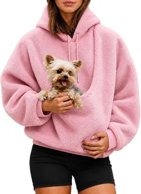 Pet Pouch Hoodie Women's Fleece Sweatshirt