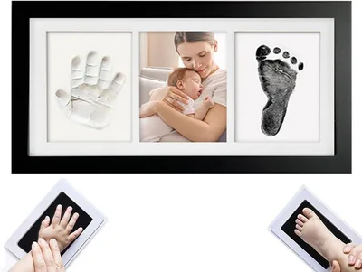 Regalos para Bebe con Marco Fotos y Huellas Recuerdo para Bebé, Regalo Único para la Fiesta de Bienvenida del Bebé