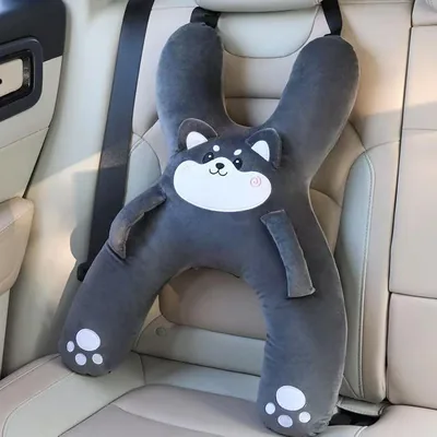 Qooplu Kids Car Seat Pillow - H-Shaped Headrest Cushion