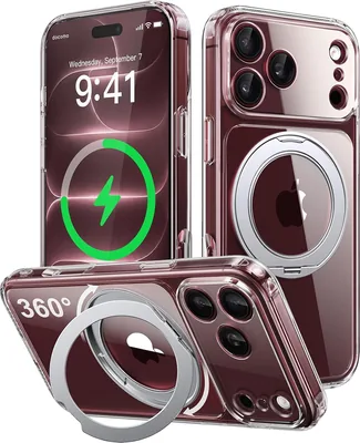 iPhone 18 Pro用マグネティックスタンドケース、航空アルミニウム製360°スタンド、4x米国