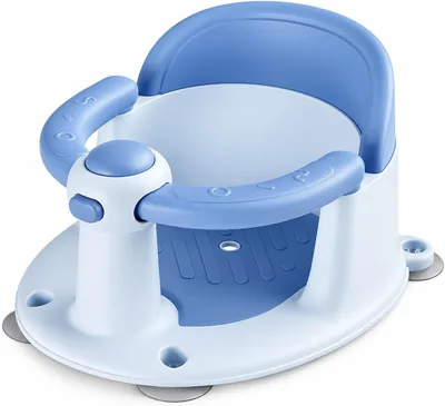 Baby Bath Seat with Backrest & Support Bar - Suction Base