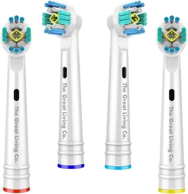 Great Living Co. Toothbrush Heads Compatible Oral-B Pro White 4PK