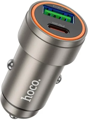 Dual Port Car Charger Set 30W PD30W + QC3.0, USB-C to USB-C
