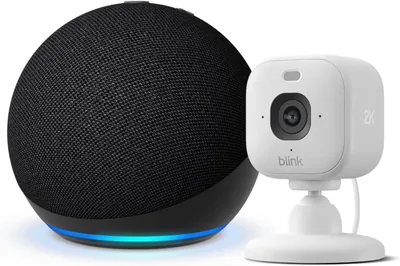 Echo Dot (Charcoal) + Blink Mini 2K Camera