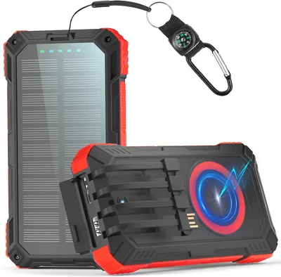 56800mAh Solar Power Bank with Wireless Charging