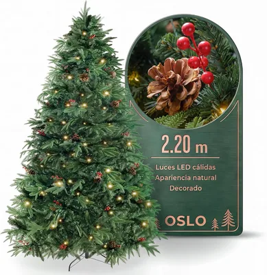 Árbol de Navidad OSLO Iluminado LED, Efecto Natural 220cm