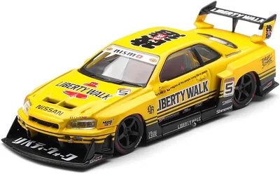 Nissan Skyline LB-ER34 Super Silhouette Sport Yellow 1:64 Scale Diecast Car