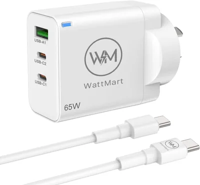 WattMart 65W & 3x 60W USB C Charger with Cables