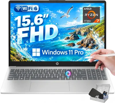 HP 15 Touchscreen Laptop Ryzen 7 16GB 512SSD FHD
