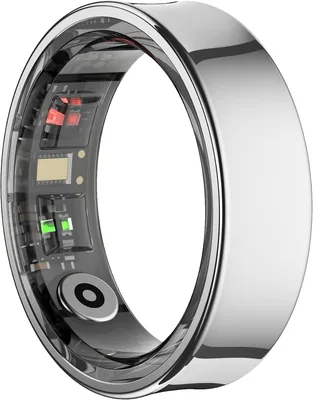 Smart Ring Men Women Heart Rate HRV Silver