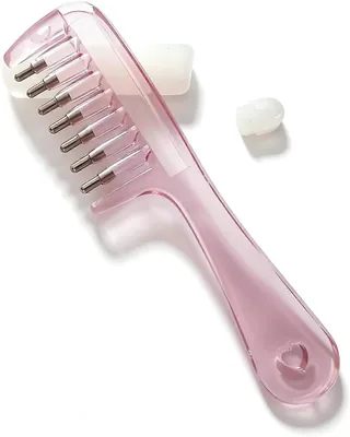 Scalp Oil Applicator Comb, 6 Roller Ball Tips, Refillable, Pink