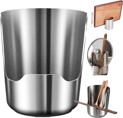 Stainless Steel Kitchen Utensil Holder - 2 in 1 Rest