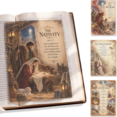 15PCS Christmas Story Bible Page Inserts