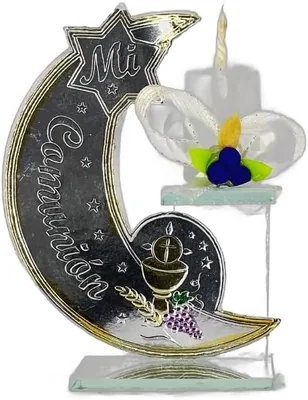 Media Luna de Cristal Recuerdo Comunión 12 Piezas | Decorado a Mano