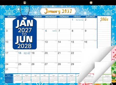 Desk Calendar 2027-2028 Large 18 Month