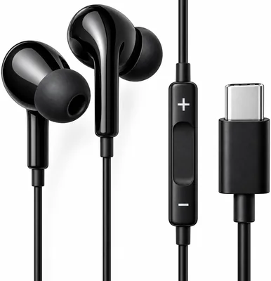 Fones de Ouvido com Fio Tipo C Intra-auricular com Microfone Integrado Compatível iPhone 15, 15 Pro, 15 Pro Max, 16, 16 Pro Max, 17 Co