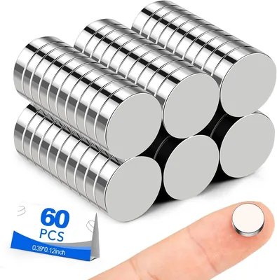 60 x Small Magnets 10x3mm Round - Fridge Board Magnet