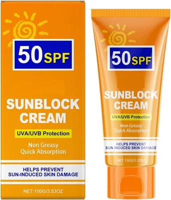 SPF 50 Sunblock Cream, 100g, UVA/UVB Protection