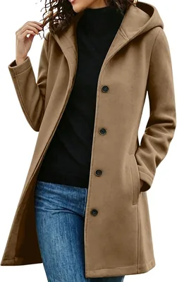 Long Sleeve Hooded Coat - Women's Winter Outwear