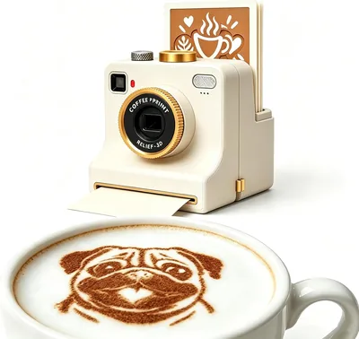 3D Printed Latte Art Camera - Manual Coffee Printer