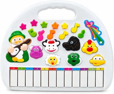 Teclado Musical Infantil Interativo com Piano, Sons, Notas e Animais Coloridos