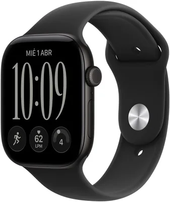 Apple Watch Series 12 GPS - Caja de Aluminio Negra de 46 mm - Correa Deportiva Negra