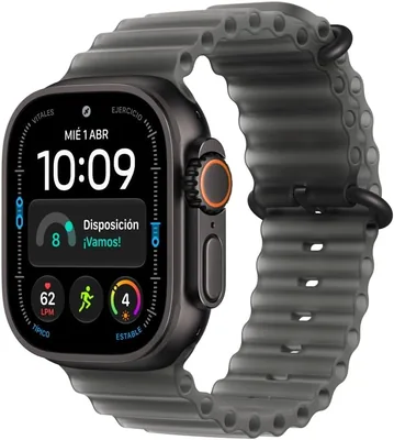 Apple Watch Ultra 4 GPS + Cellular • Caja de Titanio Negro de 49 mm • Correa Ocean Negro translúcido
