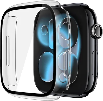ULOE対応 Apple Watch Series 12 42mm ケース、強化ガラスフィルム付き 完全保護カバー（クリア）|対応アップルウォッチ