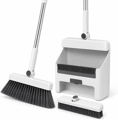 Topika 3-in-1 Broom Set, Long Handle, Floor Brush