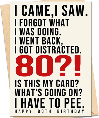 Funny 80th Birthday Card Gift Decorations