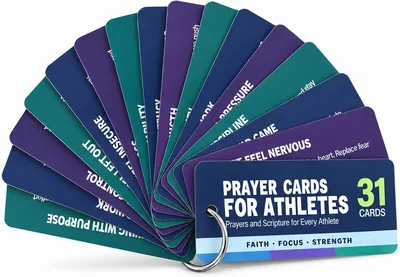 TheLinenLady Prayer Cards for Athletes - God Patron Saint Sports Mindset