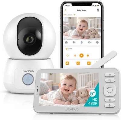 Monitor Bebé LAXIHUB C3 5" 3MP con App Arenti Remota y Visión Nocturna