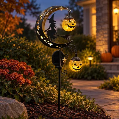 Solar Halloween Witch Garden Light Stake